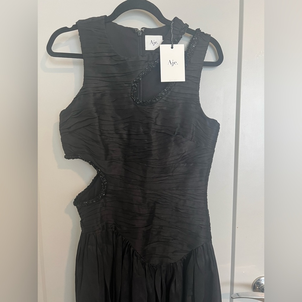 Aje Jolie Abstract Cut Out Midi Dress